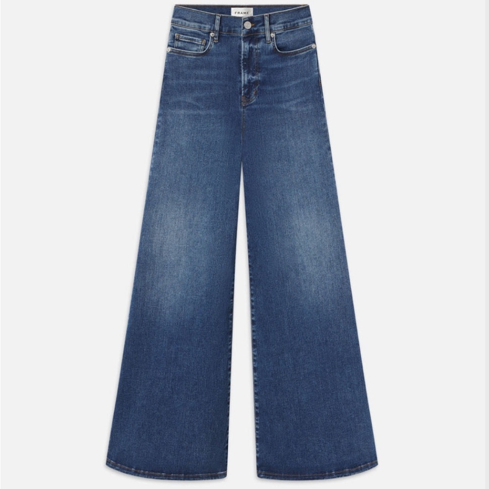 FRAME Wide-Leg Blue Jeans Le Pilazzo